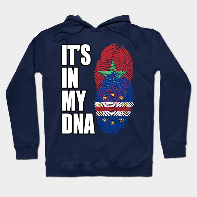 Cabo Verdean And Moroccan Mix DNA Flag Heritage Hoodie by Just Rep It!!